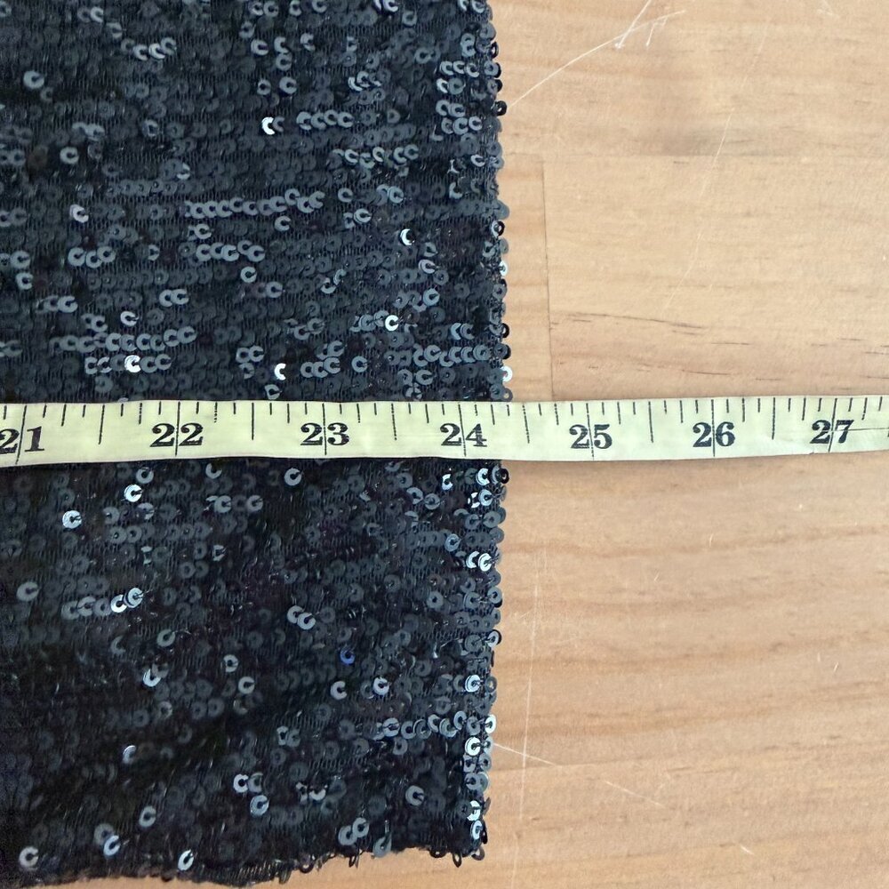 Cable & Gauge Sequined Cap Sleeve Glam Indie Festive Top SMALL Jet Black - Picture 11 of 11